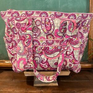 Large Pink Paisley Tote Bag